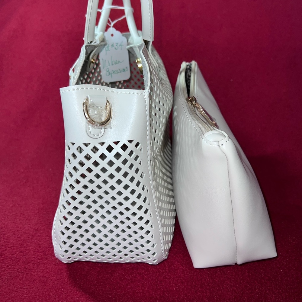 Urban Expressions White Vegan Clutch**NEW W/TAGS**VEGAN APPROVED - Picture 6 of 16